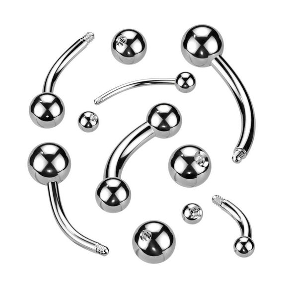 Ball 316L Surgical Steel Curved Barbell - Picture 1 of 1